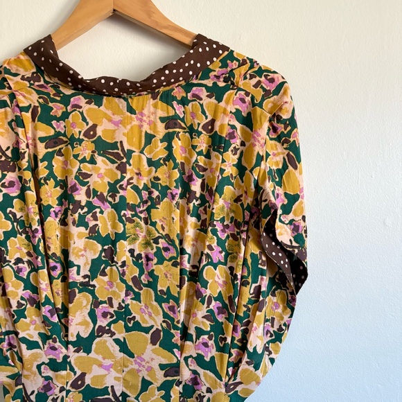 Free People Floral Romper in Yellow and Brown - Picture 5 of 6